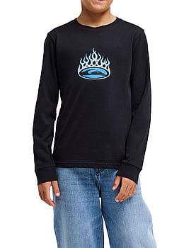 Quiksilver Boys Flaming Long Sleeve Black