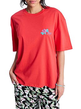 Roxy Hang Poster Tee Hibiscus Red