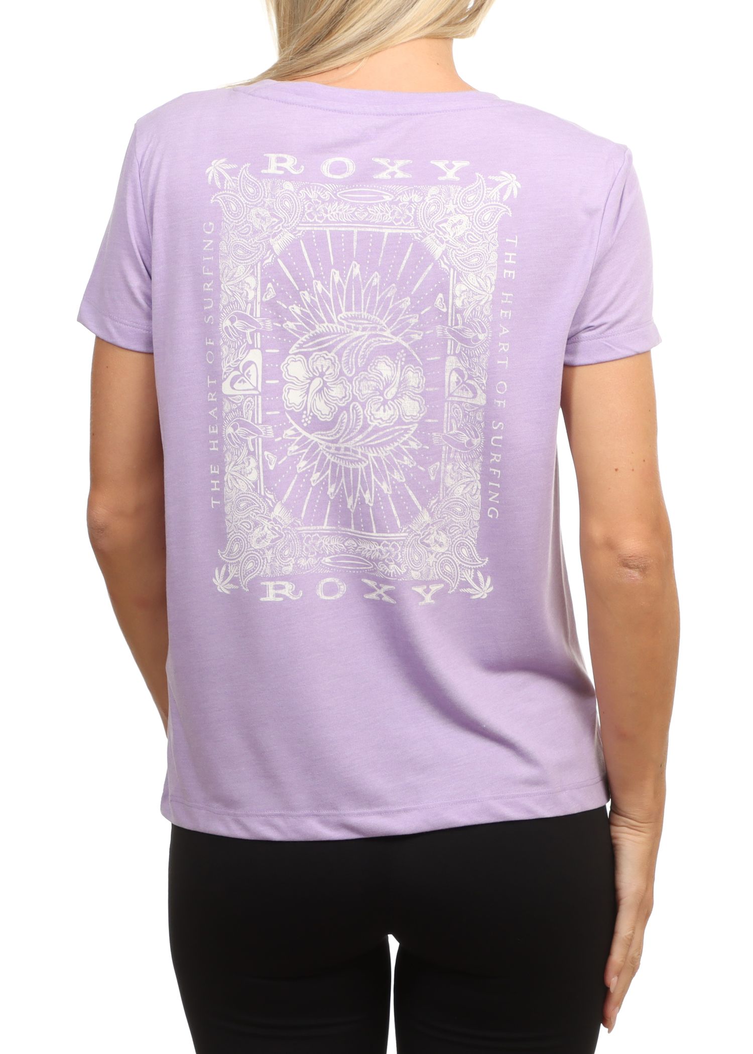 Roxy Laguna Green V Neck Tee Viola