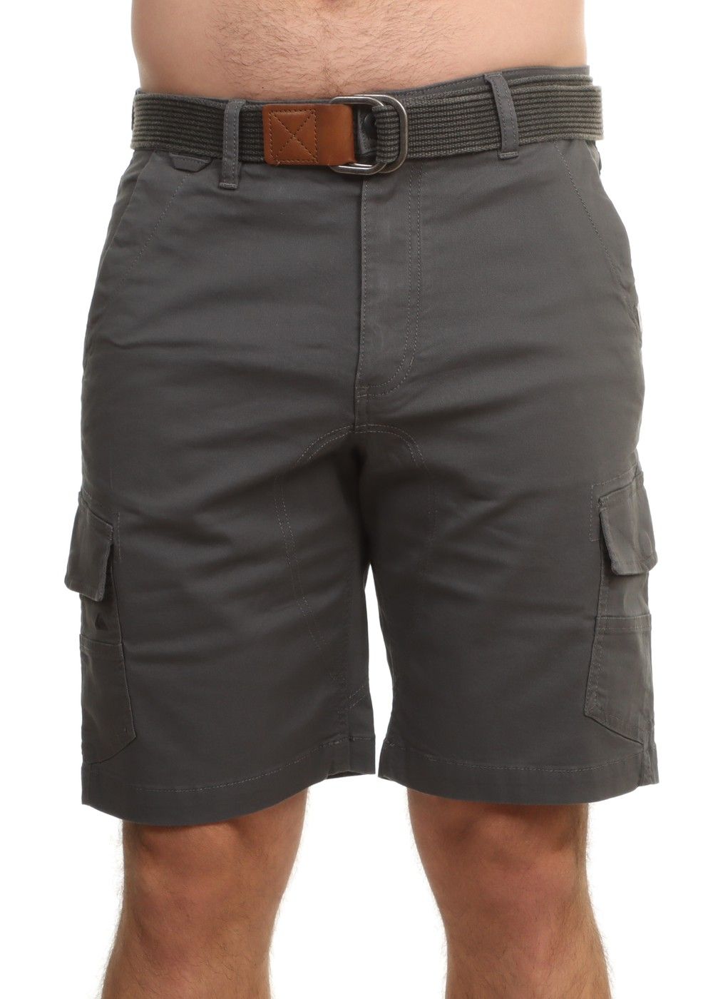 Grey BoohooMAN Denim Fixed Waist Band Cargo Shorts in Charcoal Mens Clothing Shorts Cargo shorts for Men 