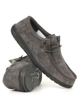 Hey Dude Wally Suede Shoes Charcoal
