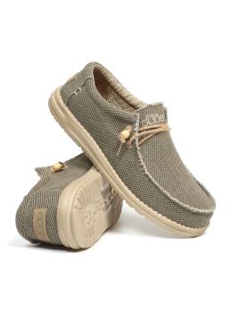 Hey Dude Wally Natural Braided Shoes Army