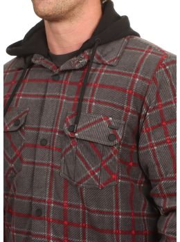 Volcom Field Ins Flannel Shirt Jacket Black