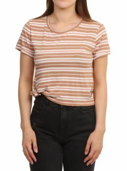 ONeill Striped Knotted Tee Brown Beige/Pink