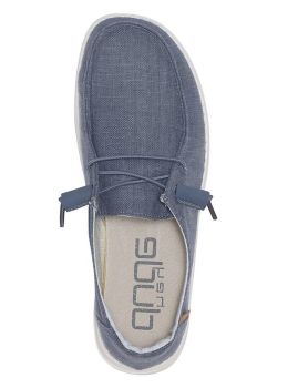 Hey Dude Wendy Chambray Shoes Navy White