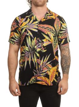 ONeill Print Shirt Black Tropical Flower
