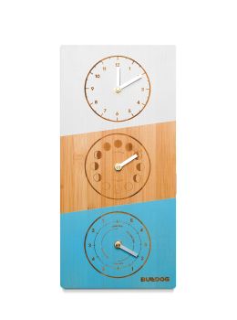 Bulldog Tide Clock Triple Dial Bamboo