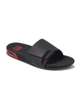 Reef Fanning Slide Sandals Black Red