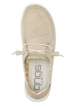 Hey Dude Wendy Chambray Shoes Beige Sparkle