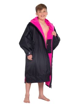 Dryrobe Kids Long Sleeve Changing Robe Black/Pink