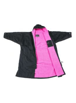 Dryrobe Long Sleeve Changing Robe Black/Pink