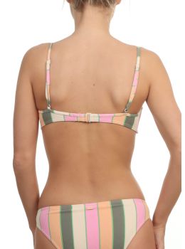 Roxy Vista Stripe Bralette Bikini Top Agave