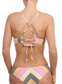 Roxy Vista Stripe Strappy Bikini Top Agave