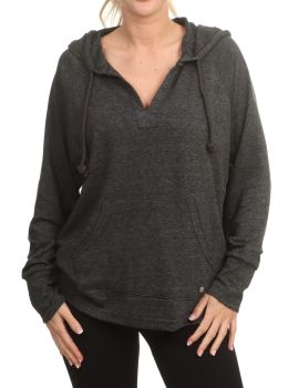 Roxy Destination Surf Hooded Top Anthracite