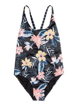 Roxy Girls Flower Addict Swimsuit Anthracite