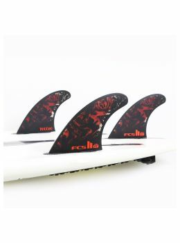 FCS 2 FT PC Medium Black/Red Tri Surfboard Fins