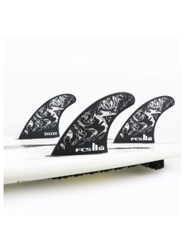 FCS 2 FT PC Medium Black/White Tri Surfboard Fins