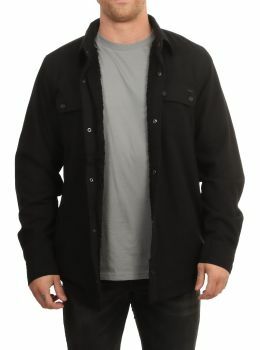 Volcom Sherpa Flannel Jacket Black On Black
