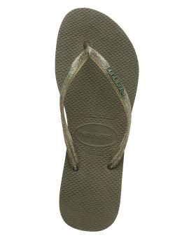 Havaianas Slim Logo Metallic Sandals Green