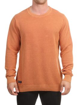 Saltrock Moss Washed Knitted Crew Brown