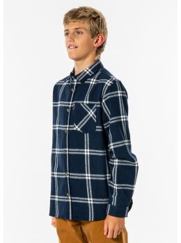 Ripcurl Boys Checked Out Flannel Shirt Navy