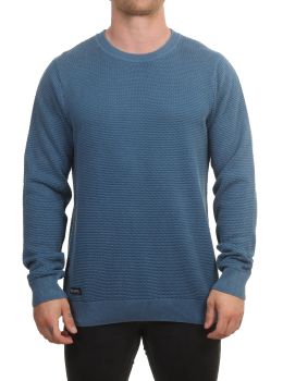 Saltrock Moss Washed Knitted Crew Blue