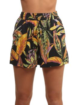 ONeill Amiri Beach Shorts Black Tropical Flower
