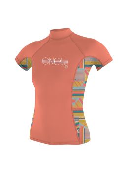 ONeill Girls Premium Turtleneck Rash Vest Coral