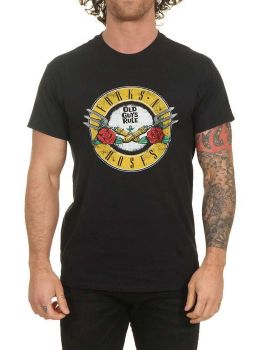 Old Guys Rule Forks And Roses Tee Black