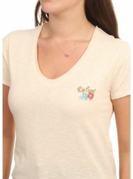 Ripcurl Surf Tree House V Neck Tee Off White