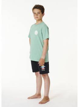 Ripcurl Boys Wetsuit Icon Tee Dusty Green