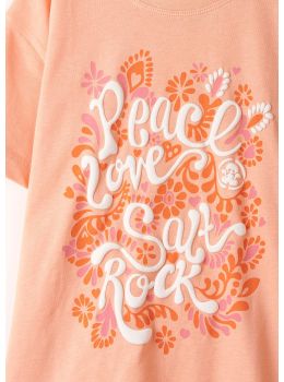 Saltrock Girls Peace Love Tee Peach