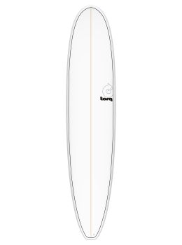 Torq Longboard Surfboard 8ft0 White Pinline