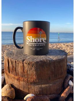 Shore Horizon Lines Ceramic Mug Black