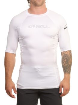 ONeill Basic Skins Short Sleeve Rash Vest White