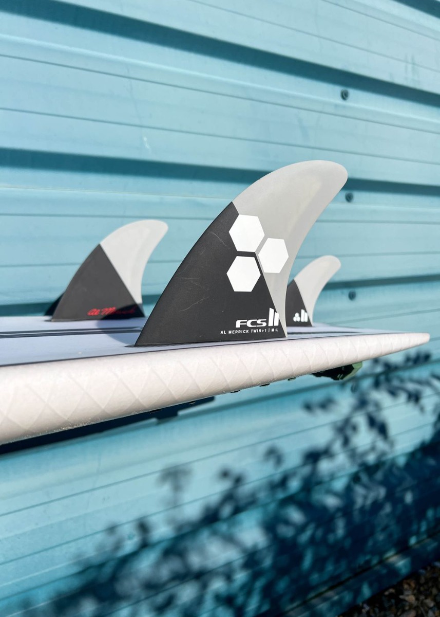 FCS 2 AM Twin+1 Surfboard Fins Grey