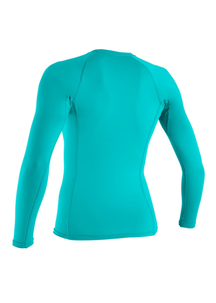 ONeill Ladies Basic Skins Long Sleeve Rash Vest Aqua