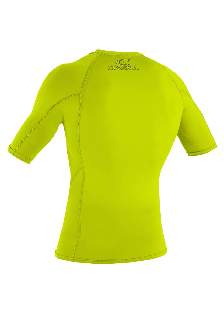 ONeill Basic Skins Short Sleeve Rash Vest Lime