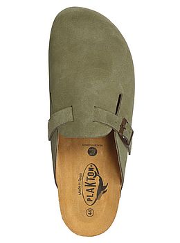 Plakton Blogg Suede Clogs Light Khaki