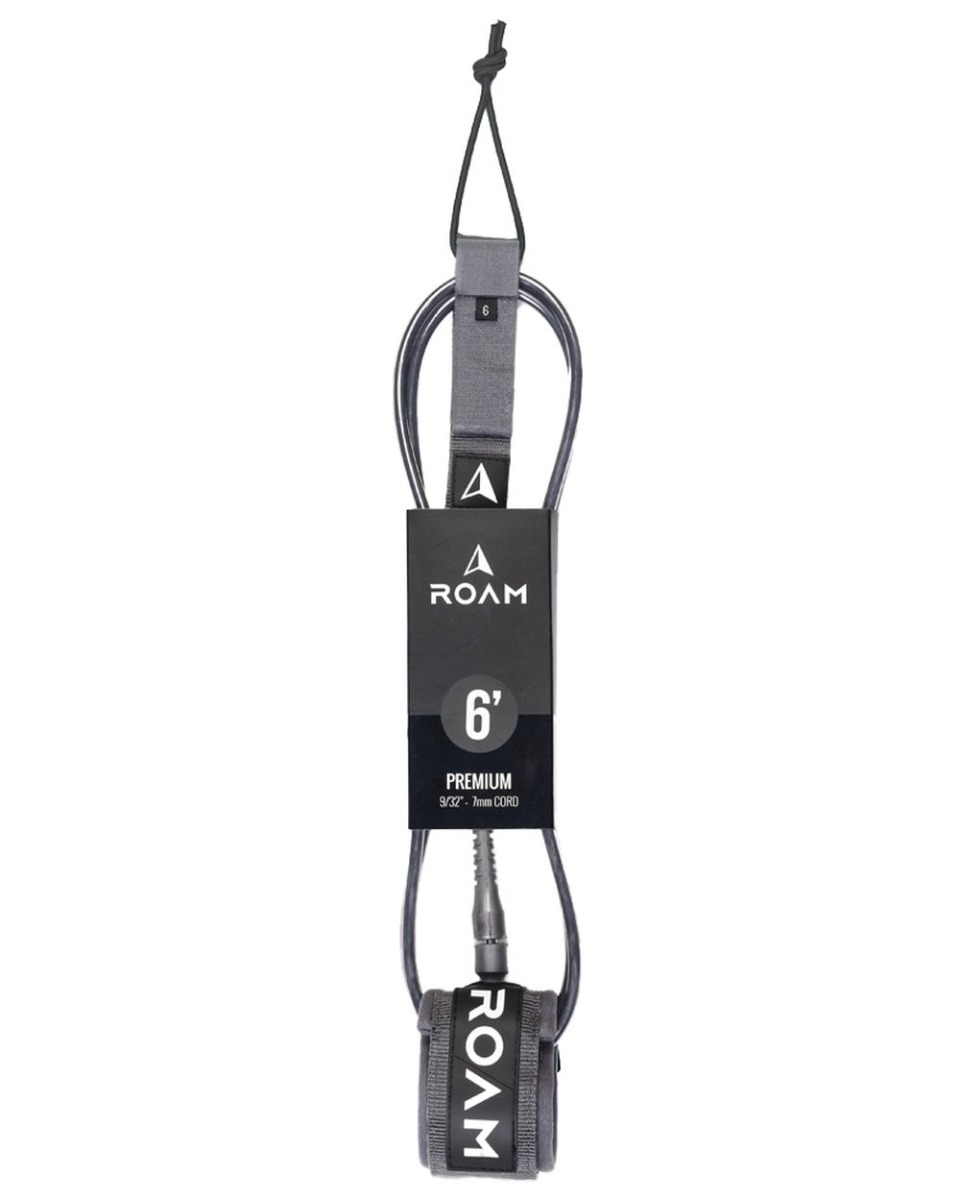 Roam Premium Surfboard Leash 6FT Grey