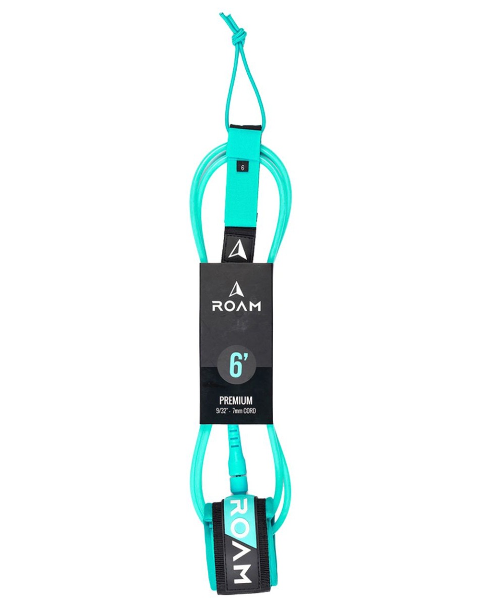 Roam Premium Surfboard Leash 6FT Seagreen