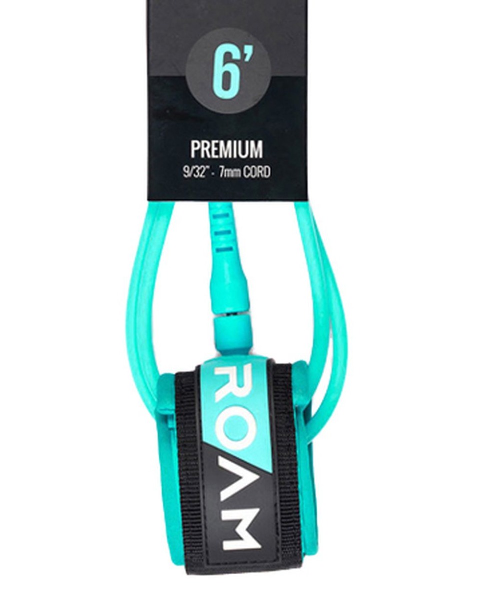 Roam Premium Surfboard Leash 6FT Seagreen