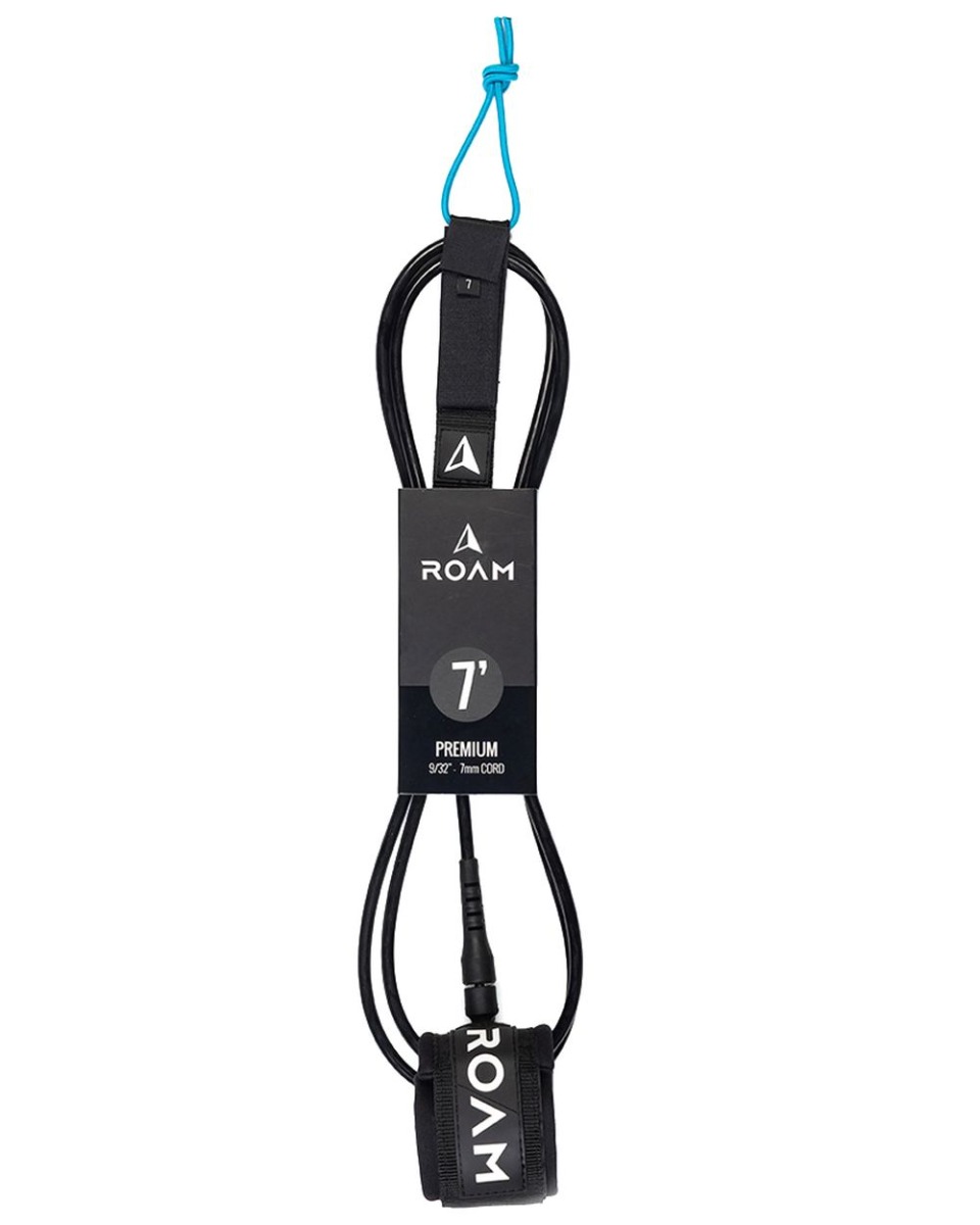 Roam Premium Surfboard Leash 7FT Black