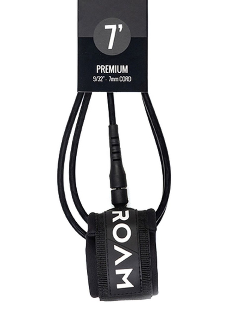 Roam Premium Surfboard Leash 7FT Black