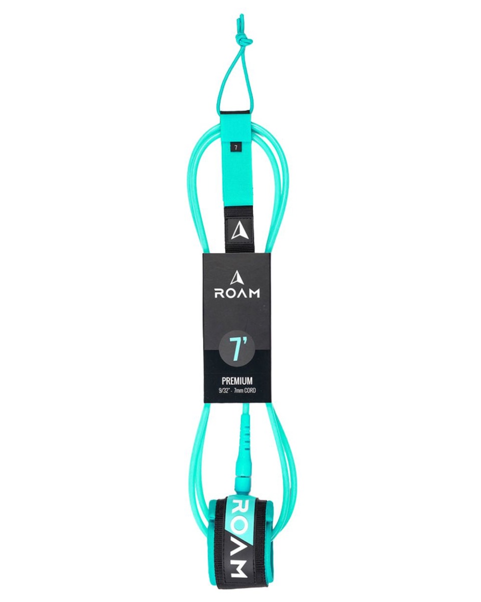 Roam Premium Surfboard Leash 7FT Seagreen