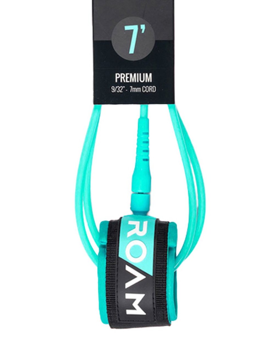 Roam Premium Surfboard Leash 7FT Seagreen