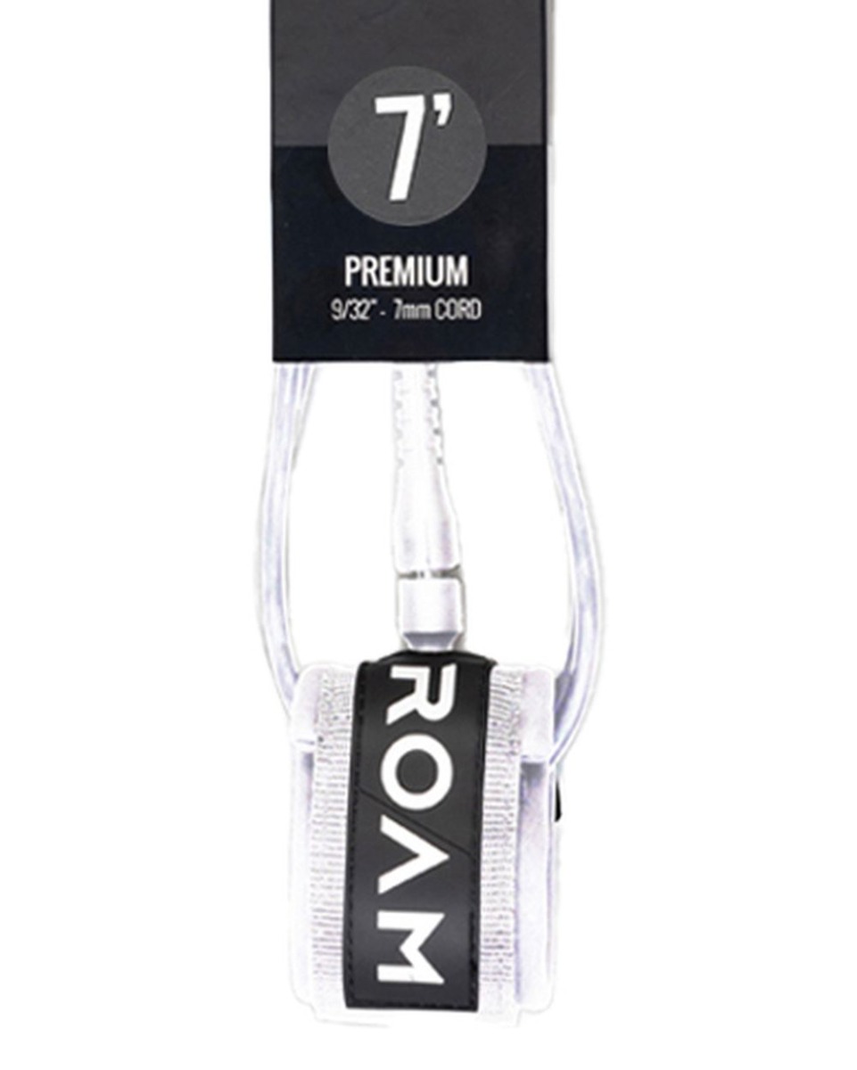 Roam Premium Surfboard Leash 7FT White