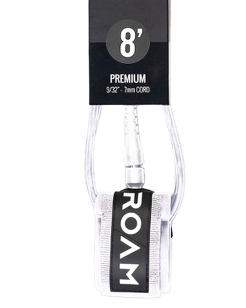 Roam Premium Surfboard Leash 8FT White