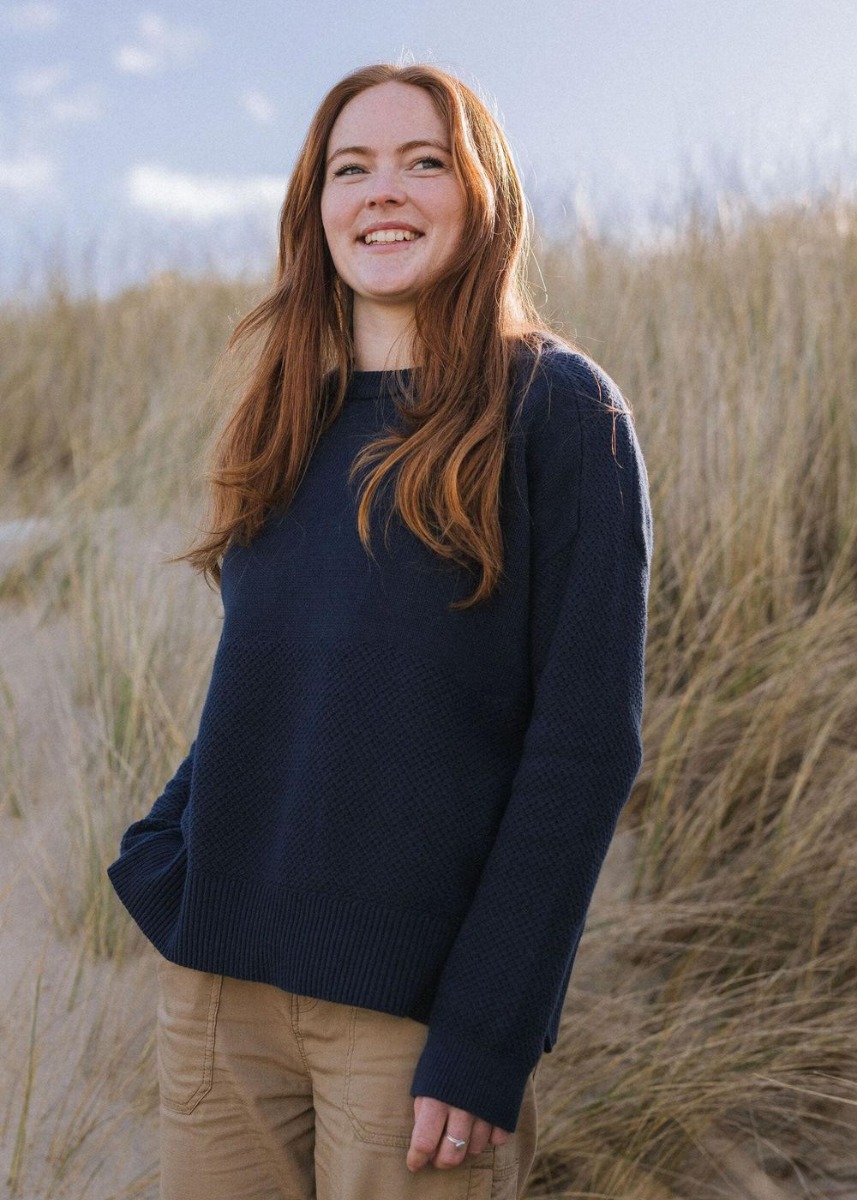 Passenger Cove Organic Knit Sweater Rich Navy