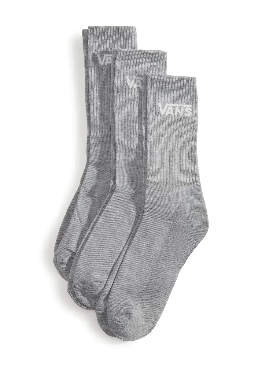 Vans Classic Crew 3 Pack Socks Heather Grey Uk8.5-Uk12